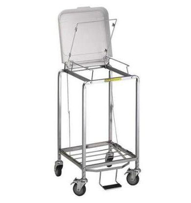 Picture of Hamper Stand Rolling Square Opening Foot Pedal Self-Closing Lid672NB