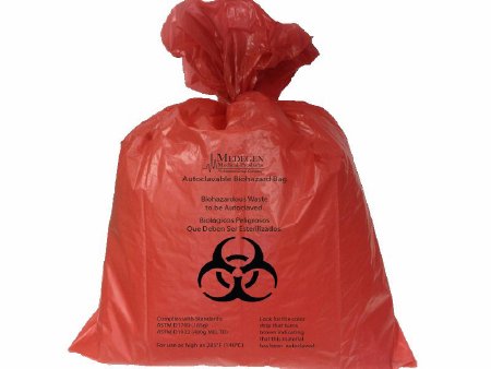 Picture of Biohazard Waste Bag Medegen Medical Products 13 - 16 gal. Red Bag Polypropylene 25 X 35 InchAC2535R