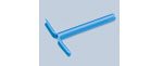 Picture of Ear Ventilation Tube T-Tube 1.14 mm Inner Diameter / 5.6 mm Inner Flange Diameter / 8.0 mm Inner Flange Distance Silicone Elastomer Blue SterileVT-0407-01