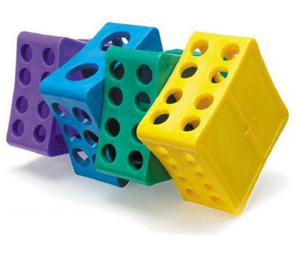 Picture of Test Tube Rack Assorted Colors 3-7/8 X 3-7/8 X 8-7/8 Inch5517