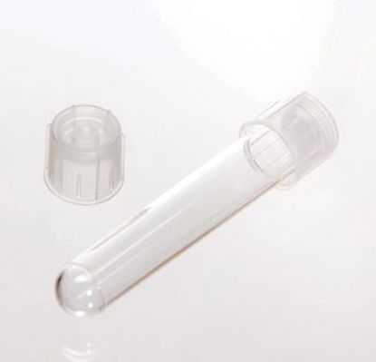 Picture of Nunc™ Test Tube Round Bottom Plain 17.5 X 95 mm 14 mL Without Color Coding Dual Position Snap Cap Polystyrene Tube12565971