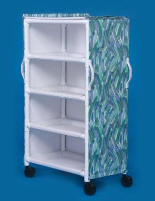 Picture of Linen Cart with Cover 4 Shelves PVC 5 Inch Heavy Duty Casters, 2 LockingLC36-4