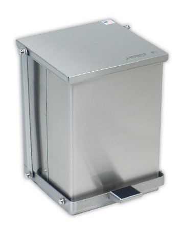 Picture of Trash Can Detecto® 48 Quart Square Silver Stainless Steel Step OnC-48