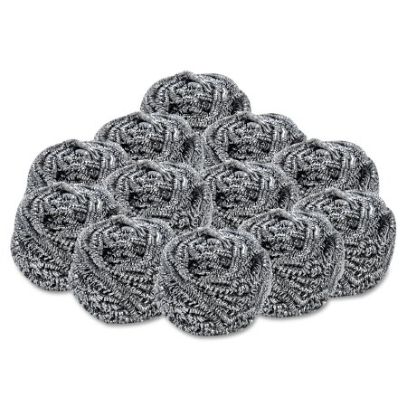 Picture of Scouring Pad Boardwalk® Heavy Duty Silver NonSterile Stainless Steel 2-1/2 X 2-3/4 Inch ReusableBWK50