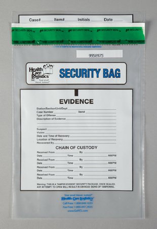 Picture of Patient Belongings Bag Health Care Logistics® 9 X 12 Inch Polyethylene Tamper Evident Tape Closure Clear11308