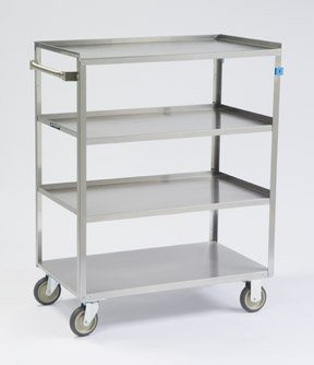 Picture of Linen Cart 4 Shelves 300 lbs. Weight Capacity Stainless Steel 3-1/2 Inch Swivel Casters333