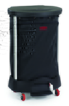 Picture of Hamper Stand Premium Rolling Round Opening 30 gal. Foot PedalRCP6300BLA