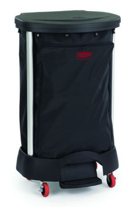 Picture of Hamper Stand Premium Rolling Round Opening 30 gal. Foot PedalRCP6300BLA