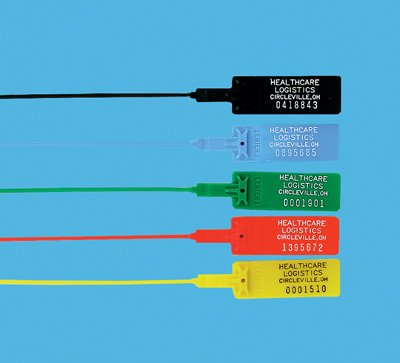 Picture of Secure-Pull Seal Health Care Logistics Write on Black Polypropylene Plastic / Metal Insert 9-1/2 Inch7853-10