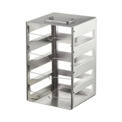 Picture of Cryo Storage Box Freezer Rack Cryobox™ 5-1/2 X 5-2/3 X 8-3/4 Inch Metallic Stainless Steel 4 Shelf Capacity5036-0004