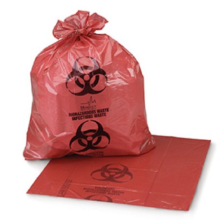Picture of Biohazard Waste Bag Medegen Medical Products 1 - 3 gal. Red Bag Polyethylene 11 X 14 Inch2214