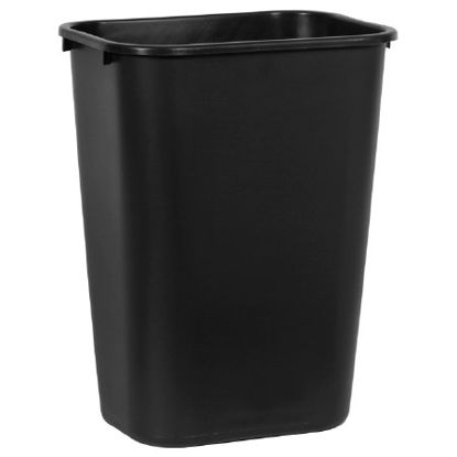 Picture of Trash Can Deskside 41-1/4 Quart Rectangular Black LLDPE Open TopFG295700BLA