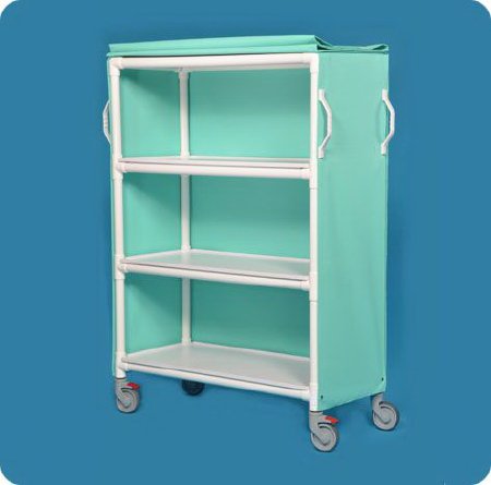 Picture of Linen Cart with Cover 3 Shelves PVC 5 Inch Heavy Duty Casters, 2 LockingKD LC46-3