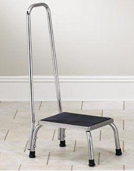 Picture of Step Stool with Handrail 1-Step Stainless Steel 9 Inch Step HeightSS-150