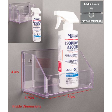 Picture of Spray Bottle Holder Clear PETG Manual 1 Spray Bottle Wall MountSPRAYBTL-W