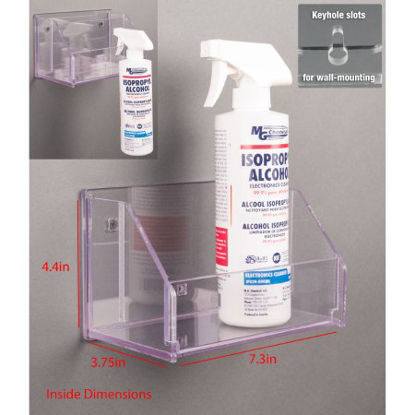 Picture of Spray Bottle Holder Clear PETG Manual 1 Spray Bottle Wall MountSPRAYBTL-W