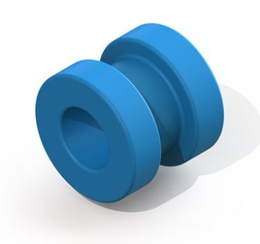 Picture of Ear Ventilation Tube Donaldson with Tab 1.27 mm Inner Diameter / 2.9 mm Inner Flange Diameter / 2.9 mm Outer Flange Diameter / 1.4 mm Inner Flange Distance / 2.1 mm Total Length Silicone Elastomer Blue SterileVT-0101-01