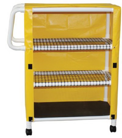 Picture of Linen Cart with Cover 3 Shelves 100 lbs. per Shelf Weight Capacity PVC 3 Inch Twin Casters332T-3C-FGM