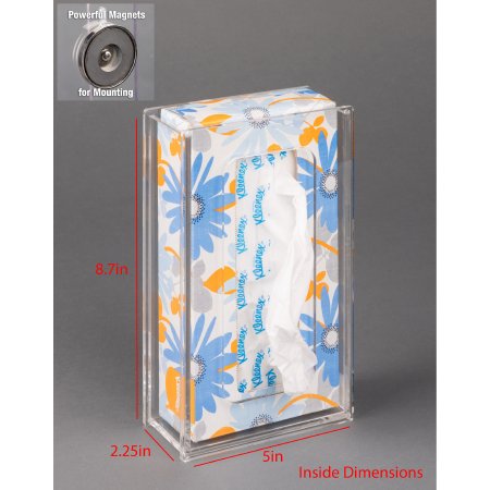 Picture of Tissue Box Holder Clear PETG Manual One Tissue Box Magnet MountTISSUE2.2-M
