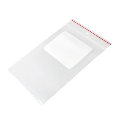 Picture of Zip Closure Bag with Write-On Block Red Line™ 6 X 9 Inch LDPE Clear / White BlockMGRL4WH0609