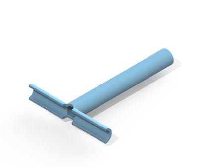Picture of Ear Ventilation Tube T-Tube Supersoft 1.14 mm Inner Diameter / 9.8 mm Inner Flange Diameter / Inner Flange Distance12.0 mm Silicone Elastomer Blue SterileVT-0409-50