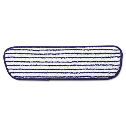 Picture of Wet Finish Mop Pad Rubbermaid® Commercial Blue / White Microfiber ReusableRCPQ800WHI