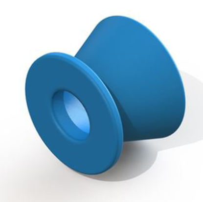 Picture of Ear Ventilation Tube Baxter Bevel Button 0.89 mm Silicone Elastomer Blue SterileVT-0607-50