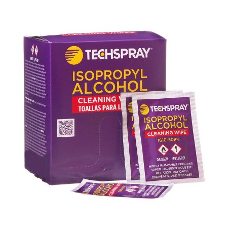 Picture of Techspray Surface Disinfectant Cleaner Premoistened Wipe 50 Count Individual Packet Disposable Alcohol Scent NonSterile14216-032