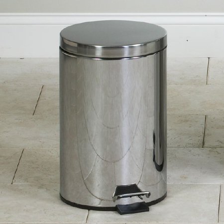 Picture of Trash Can 13 Quart Round Silver Stainless Steel Step OnTR-13S