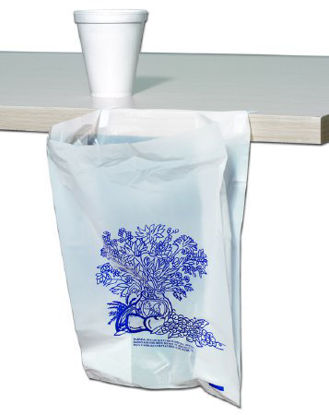 Picture of Bedside Bag Elkay® 4 X 7 X 11 Inch White / Blue Floral Print HDPEBSB074011