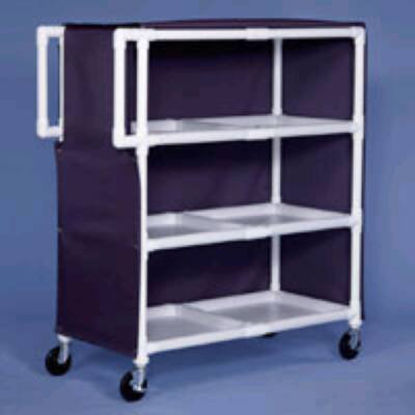 Picture of Linen Cart with Cover 3 Shelves PVC 5 Inch Heavy Duty Casters, 2 LockingLC243
