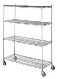 Picture of Linen Cart AliMed® 4 Shelves 500 lbs. Weight Capacity Chrome Plated Steel 5 Inch Casters, 2 Locking934897