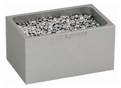 Picture of Single and Double Bead Block Lab Armor® 3 X 3.75 Inch, 0.5 Liter, Silver, 2.5 X 3.25 Inch Tube, -112 to 572°F Temperature Range For Standard Commercially Available Dry Bath10876019