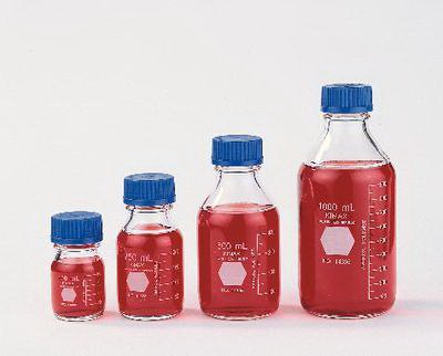 Picture of Media Bottle Kimble™ KIMAX™ Glass, Polypropylene Blue 100 mL89000-926