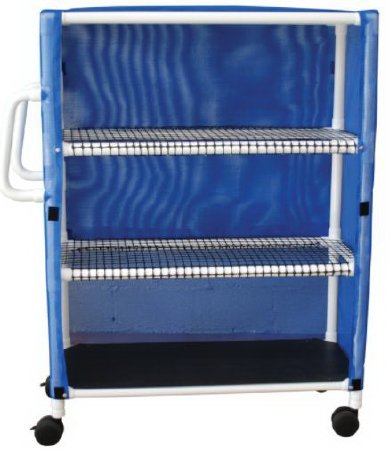 Picture of Linen Cart with Cover 3 Shelves 75 lbs. per Shelf Weight Capacity PVC 3 Inch Twin Casters350T-3C