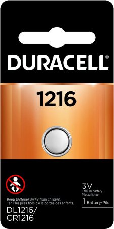 Picture of Lithium Battery Duracell® Duralock Power Preserve™ 1216 Coin Cell 3V Disposable 1 PackDL1216BPK