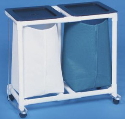 Picture of Double Hamper with Bags Standard 4 Casters 39 gal.VL LH2 FP MESH WHITE