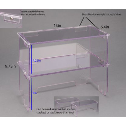 Picture of Lab Bench Shelf Stack It 2 Shelves, 1/4 inch Thick, Clear, 6-2/5 X 9-3/4 X 13 InchSTAKIT-CASE2
