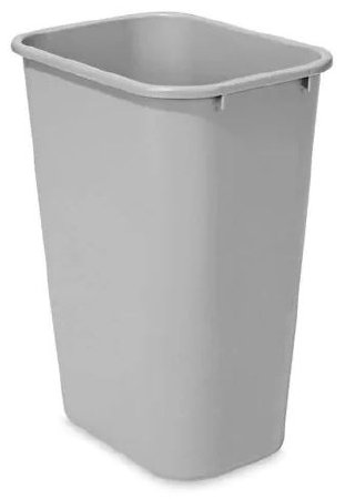 Picture of Trash Can Rubbermaid® 10 gal. Rectangular Gray Plastic Open TopS-13527GR