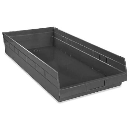 Picture of Shelf Bin Black Plastic 4 X 11 X 24 InchS-19946BL