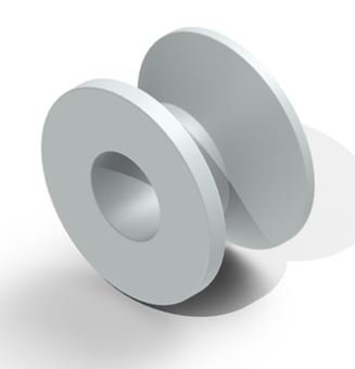 Picture of Ear Ventilation Tube Baxter Beveled Bobbin 1.14 mm Fluoroplastic White SterileVT-0608-01