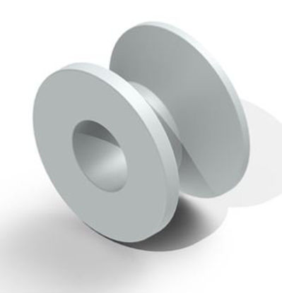 Picture of Ear Ventilation Tube Baxter Beveled Bobbin 1.14 mm Fluoroplastic White SterileVT-0608-01