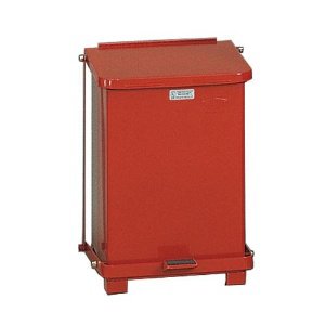 Picture of Medical Waste Receptacle Rubbermaid® Defenders® 7 gal. Square Red Steel Step OnRCPST7EPLRED