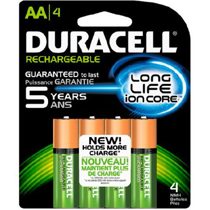 Picture of NiMH Battery Duracell® AA Cell 1.2V Rechargeable 4 PackDX1500B4N001