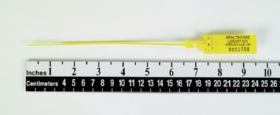 Picture of Secure-Pull Breakable Seal Health Care Logistics Consecutively Numbered Yellow Polypropylene 9-1/2 Inch8187-10