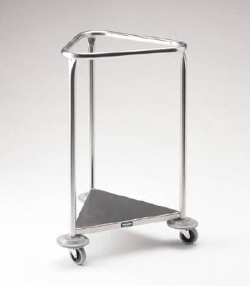 Picture of Hamper Stand Pedigo® Rolling Triangular Opening Open Top Without LidP-1121-SS