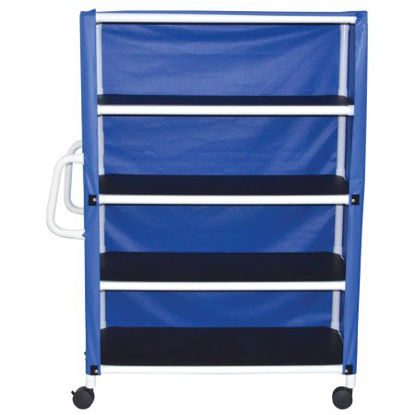 Picture of Linen Cart with Cover 4 Shelves 175 lbs. per Shelf Weight Capacity PVC 4 Inch Twin Casters350-24-4C
