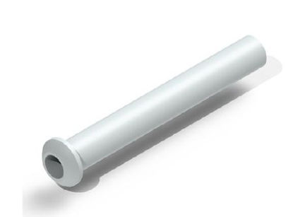 Picture of Ear Ventilation Tube Straight Shank 0.89 mm mm Inner Diameter / 2.2 mm Inner Flange Diameter / 12.0 mm Total Length Fluoroplastic White SterileVT-0902-01