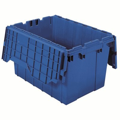 Picture of Tote with Lid Blue Plastic 12-1/2 X 21-1/2 X 15-1/4 Inch39120BLUE