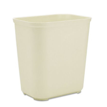 Picture of Fire-Resistant Trash Can Rubbermaid® 7 gal. Rectangular Beige Fiberglass Open TopRCP254300BG